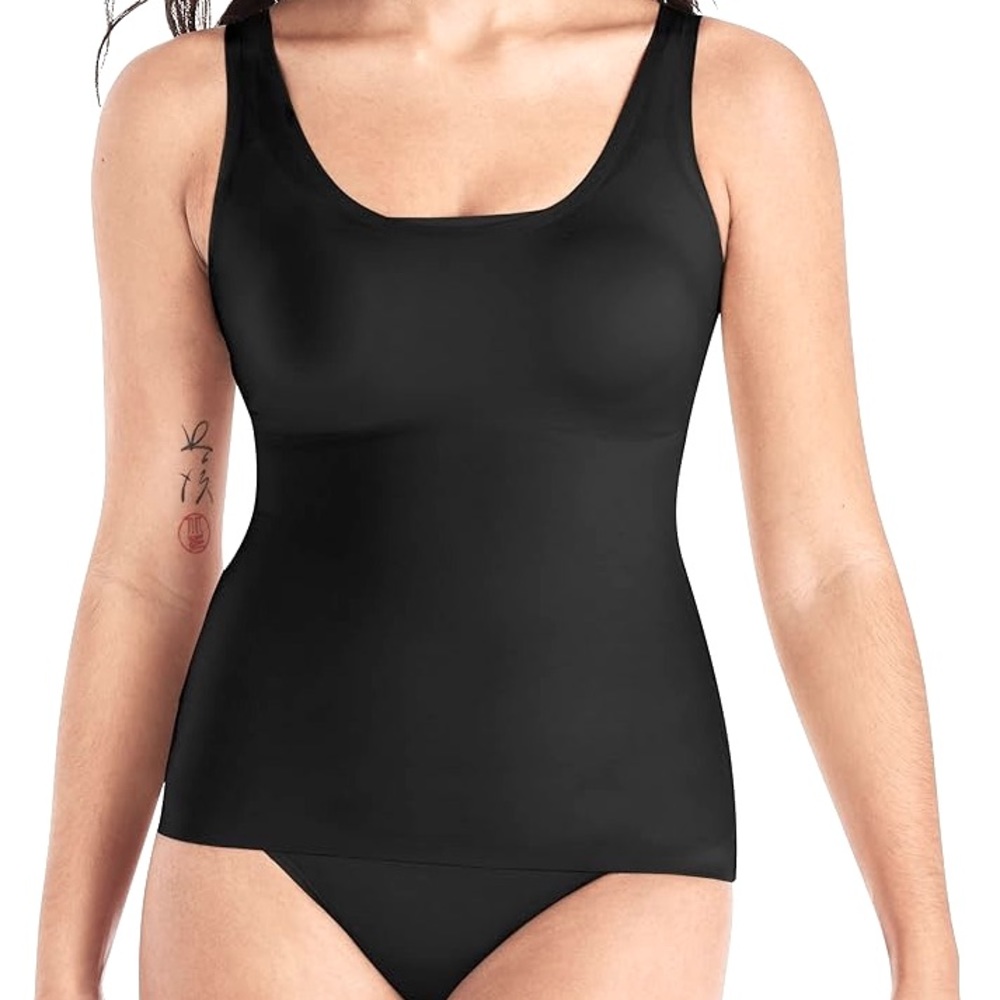 MAIDENFORM Comfort Devotion black firm control layering shaping tank top NWT